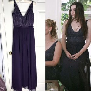 Full Length Plum Brides Maid/Prom Dress